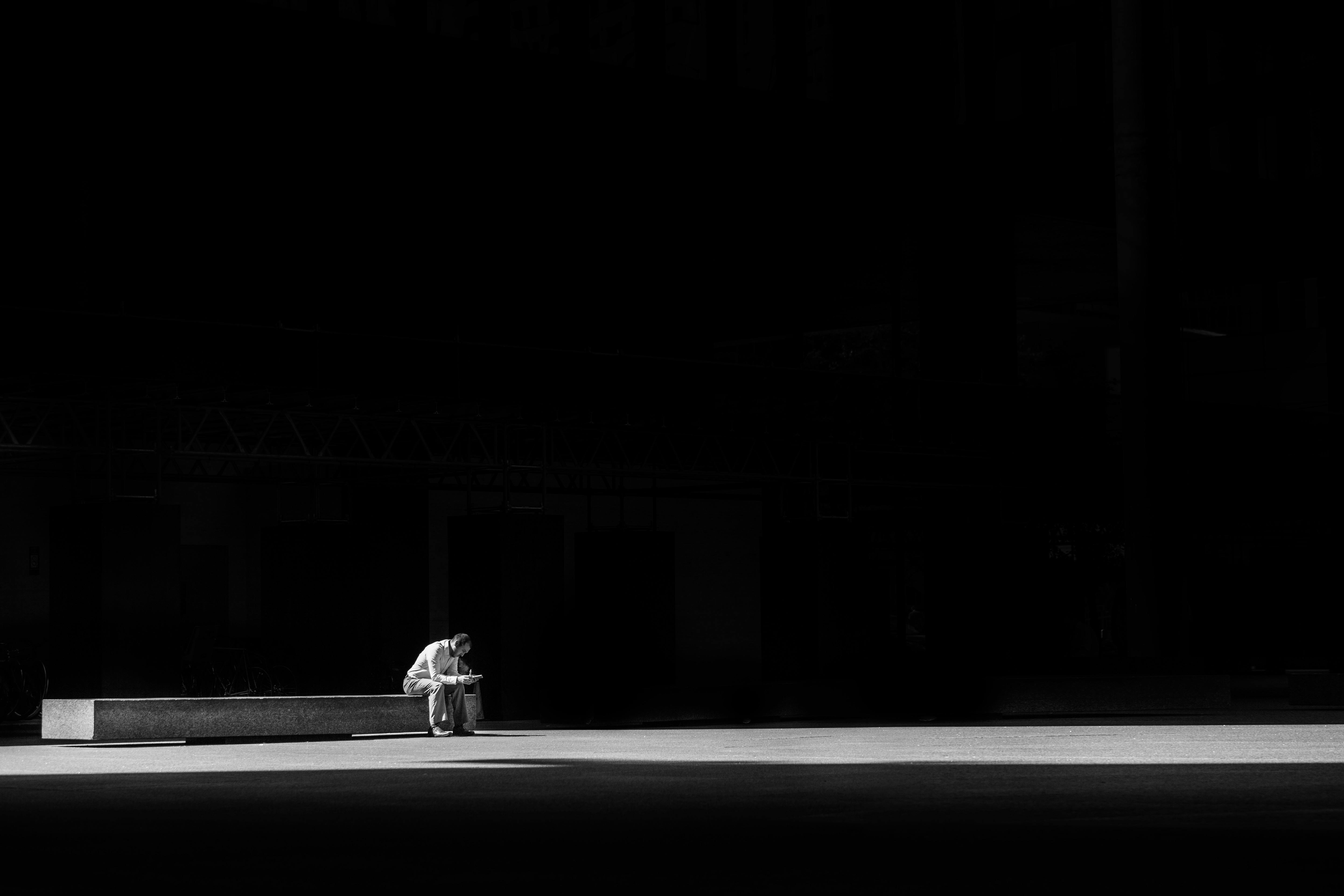 Photo by Burst: https://www.pexels.com/photo/man-sitting-on-a-concrete-bench-373914/